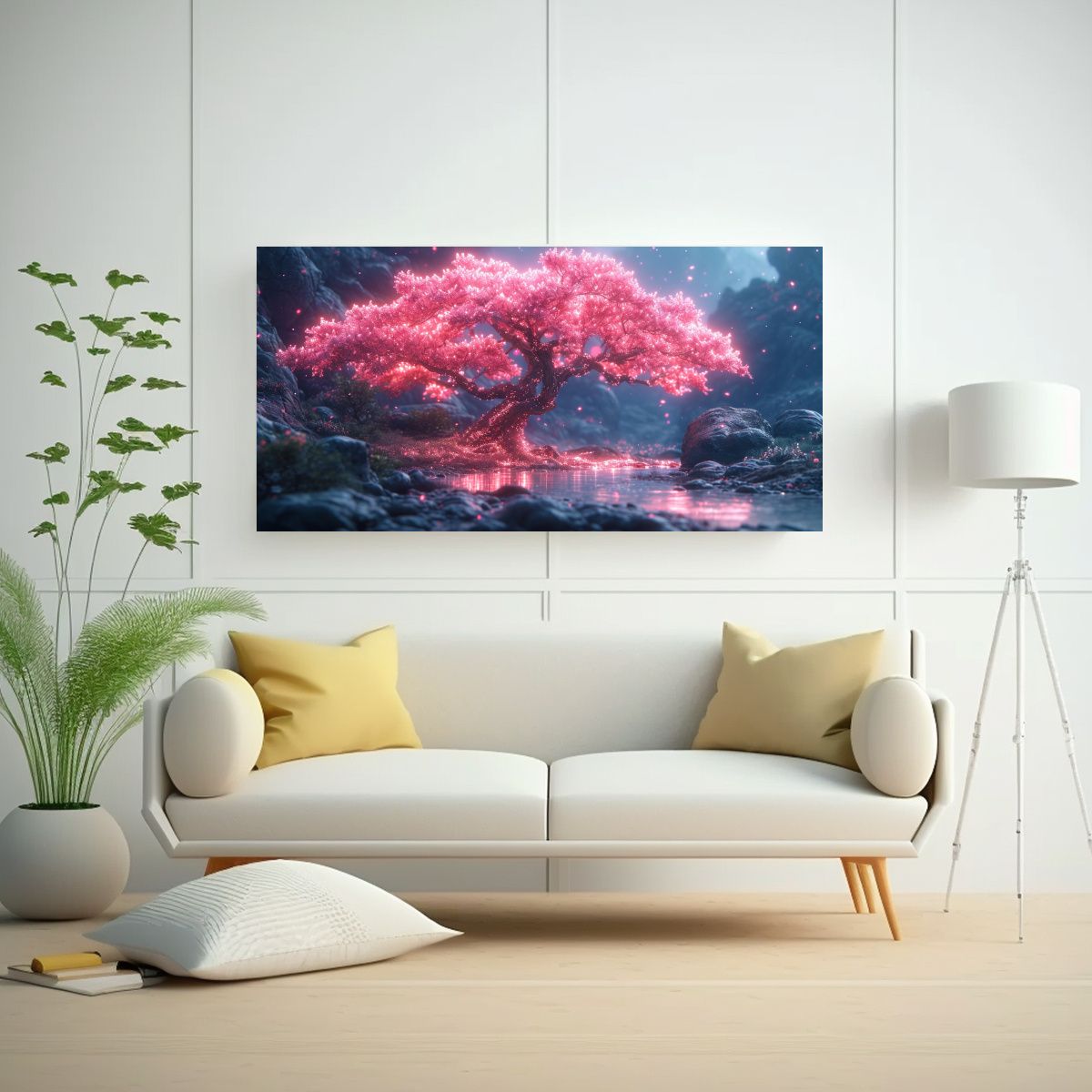 GENERICO - Pintura Decorativa Holográfica De Lienzo Rosa 120x60 Cm