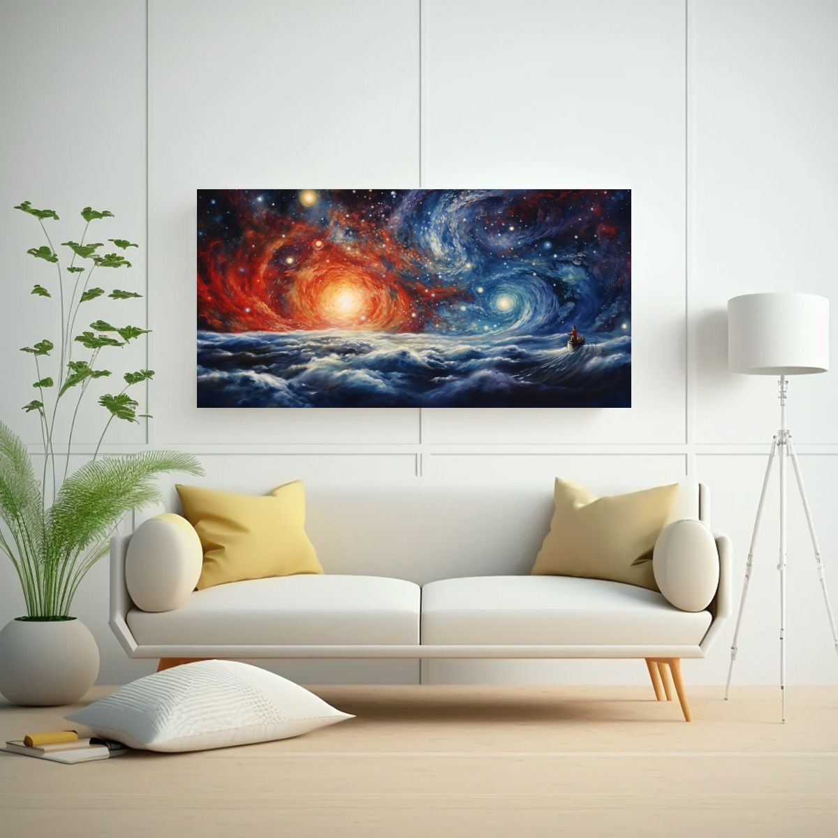 GENERICO - Cuadro Decorativo Elegancia En Forma De Galaxia 120x60 Cm