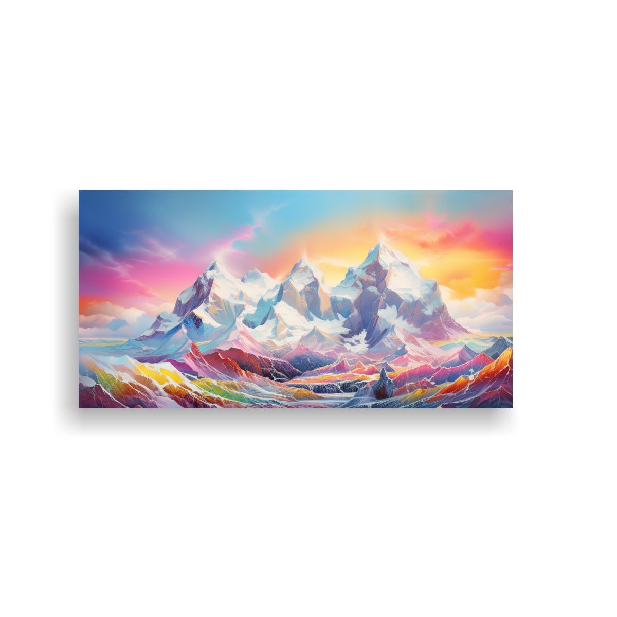 GENERICO - Cuadro Decoración Elegancia Montañas Nevadas 140x70 Cm