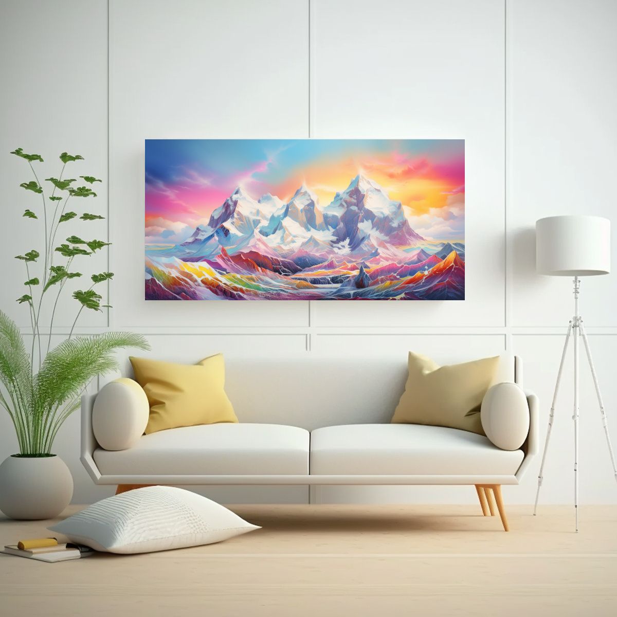 GENERICO - Cuadro Decoración Elegancia Montañas Nevadas 140x70 Cm