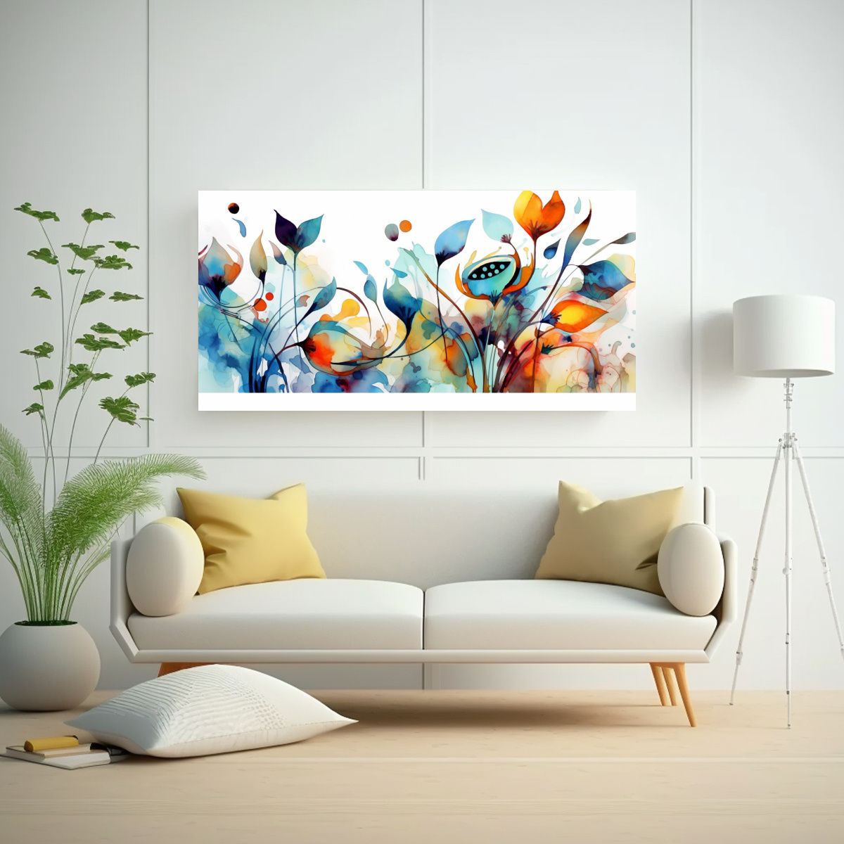 GENERICO - 1 Cuadro Decorativo Estilo Picasso Con Flores En 120x60 Cm