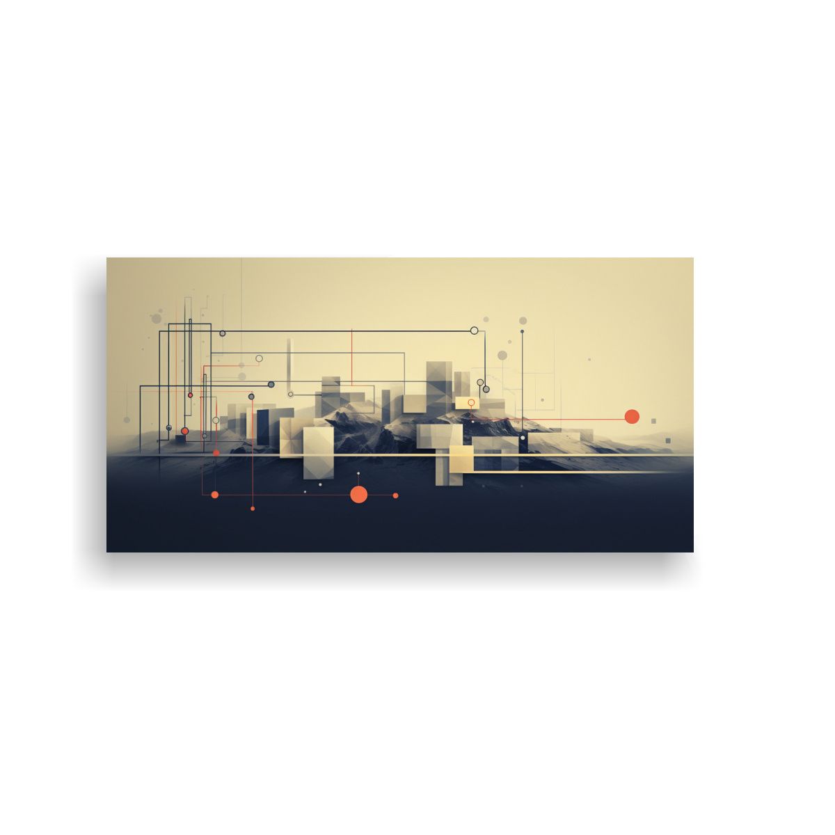 GENERICO - Fondo De Portada De Facebook Con Líneas Y Formas 140x70 Cm.