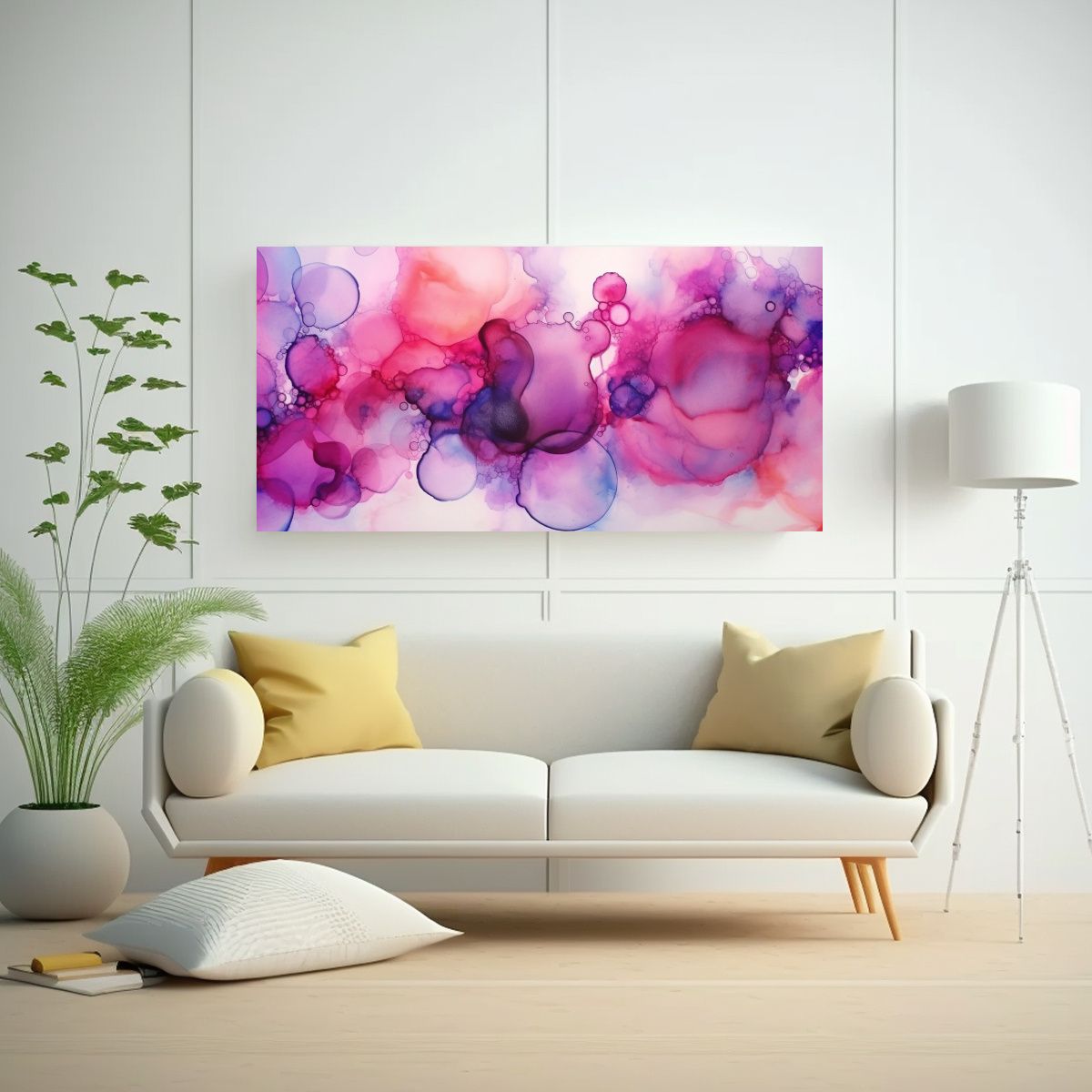 GENERICO - Pintura Duradera En Rosa Y Púrpura Con Técnica 120x60 Cm