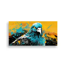 GENERICO - Pintura Decorativa De Paloma En Colores Amarillo 120x60 Cm