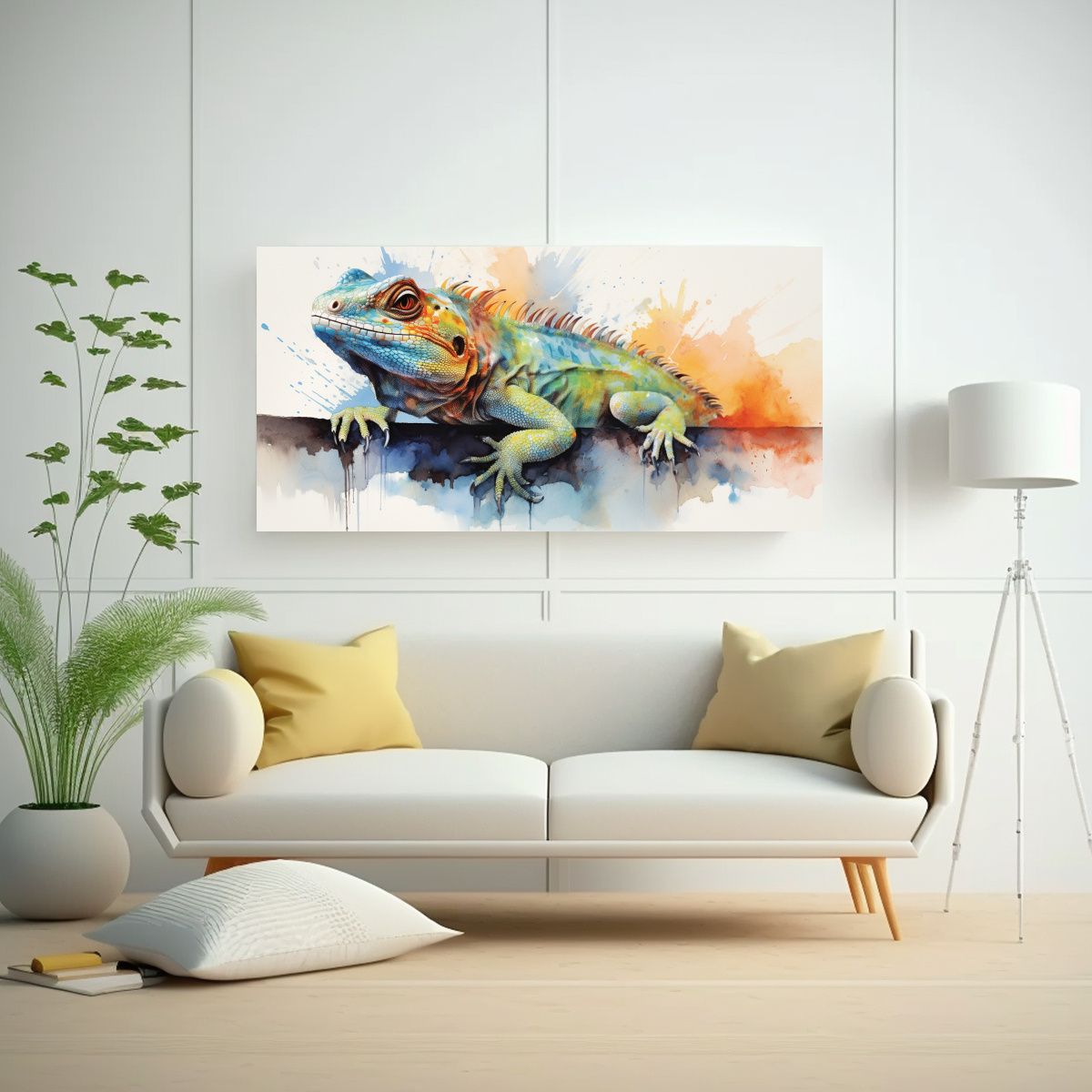 GENERICO - Pintura Moderna Dinámica De Lagartijas En 120x60 Cm