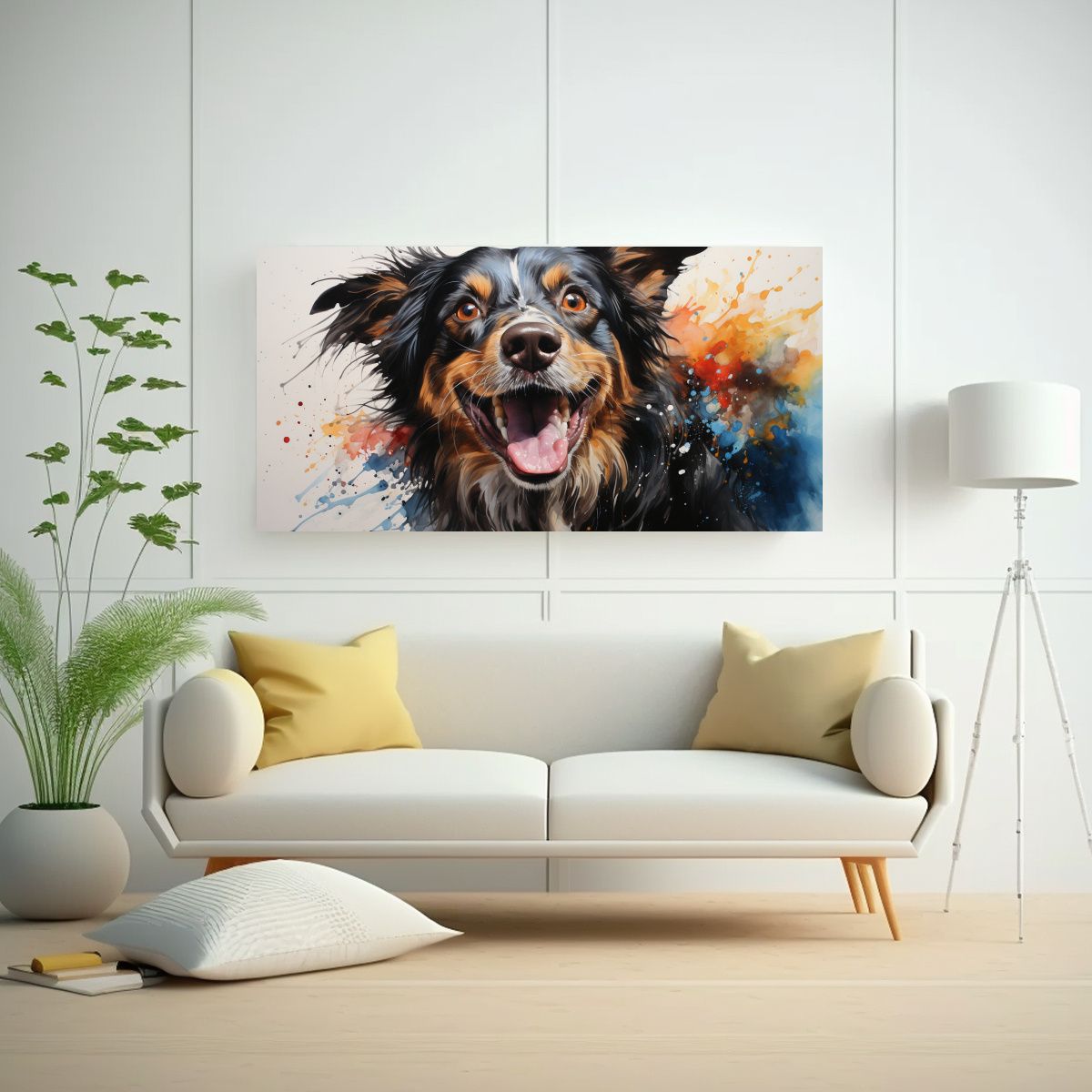 GENERICO - Pintura Minimalista Creativa De Un Perro En 120x60 Cm