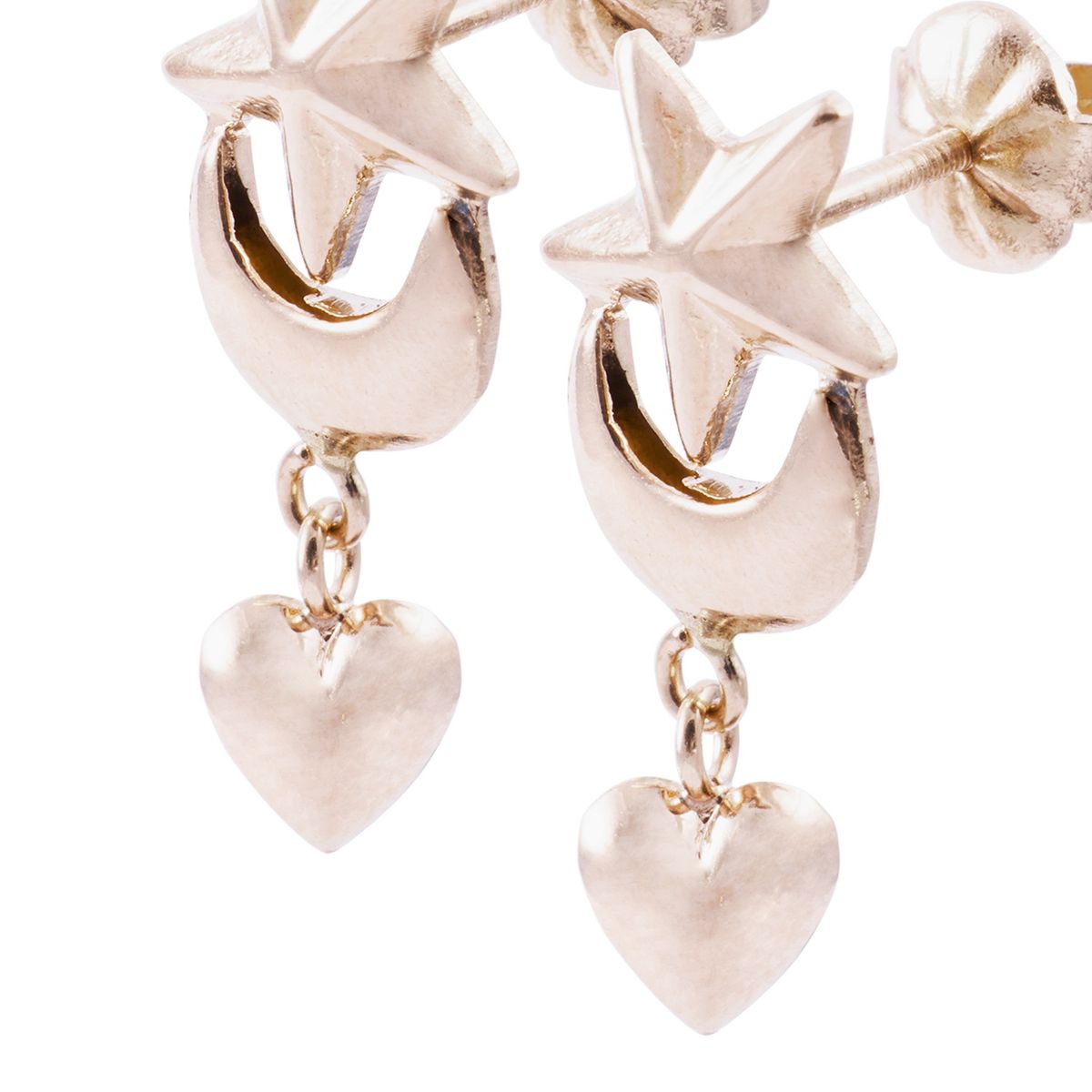 JB JOYAS BARON - Aros Oro Miel 18kt Simbolos de Amor