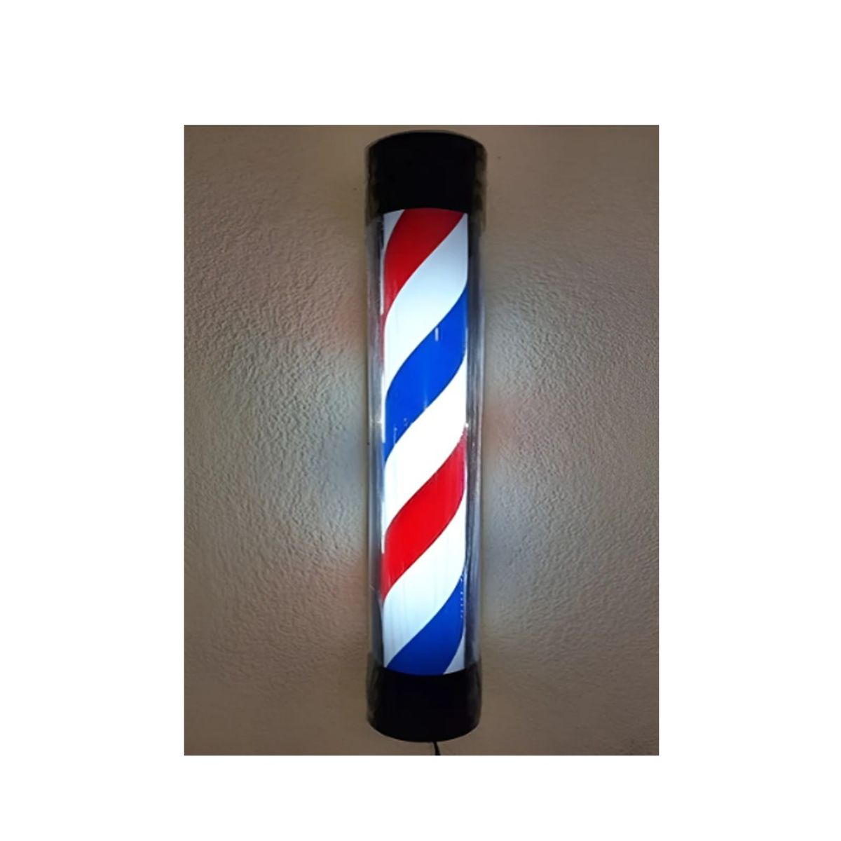 GENERICO - Letrero Pole de Barberia Giratorio Peluqueria 90cm15cm Negro