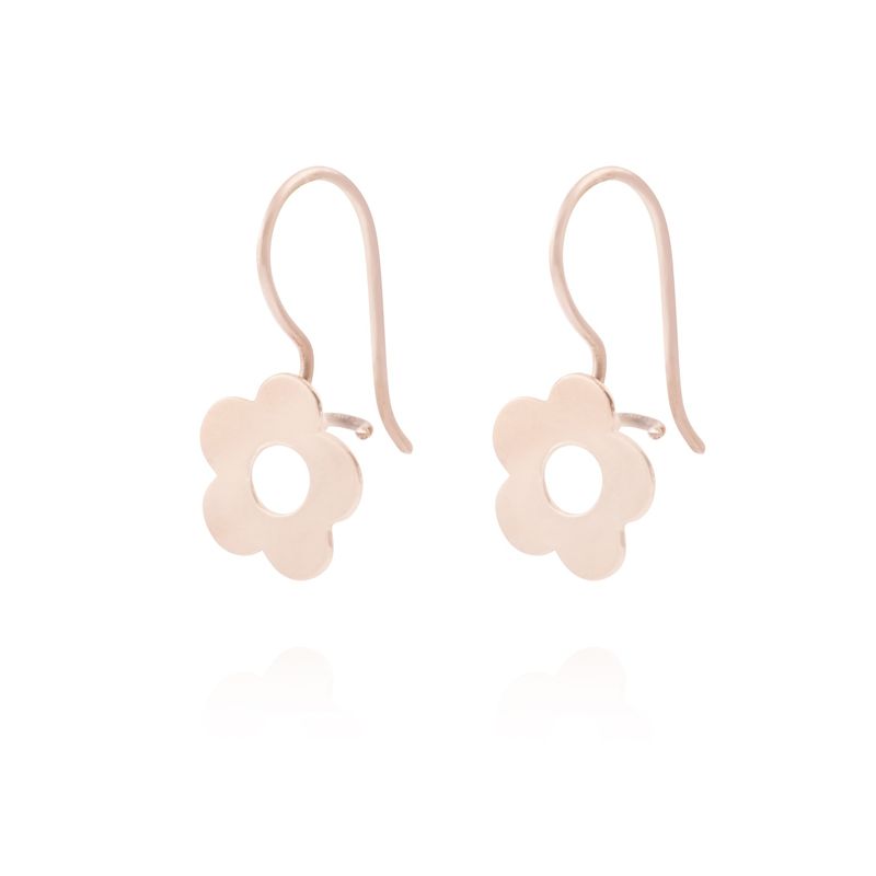 JB JOYAS BARON - Aros Oro Miel 18kt Margarita Fija Mediana