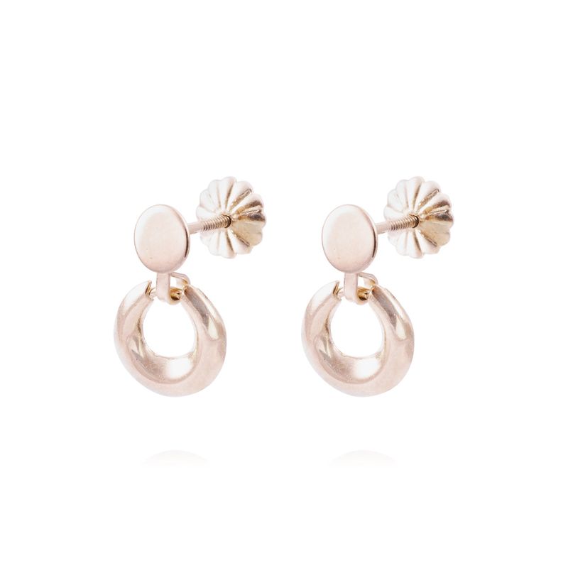 JB JOYAS BARON - Aros Oro Miel 18kt Circulo Colgante