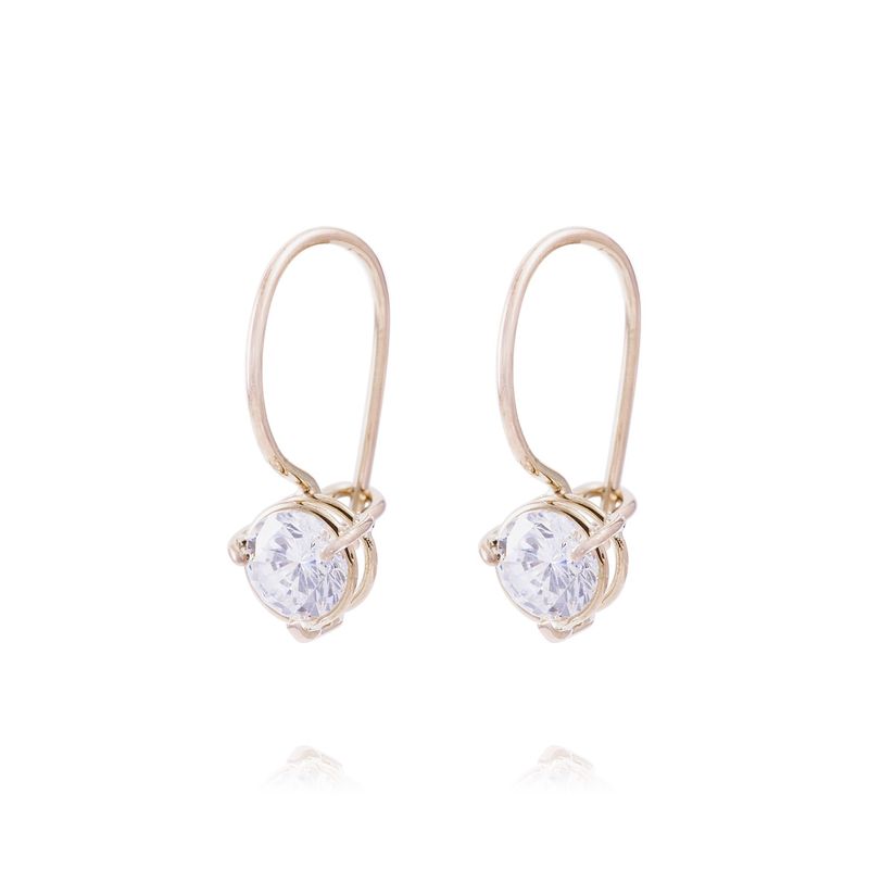 JB JOYAS BARON - Aros Oro Miel 18kt Circón Fijo