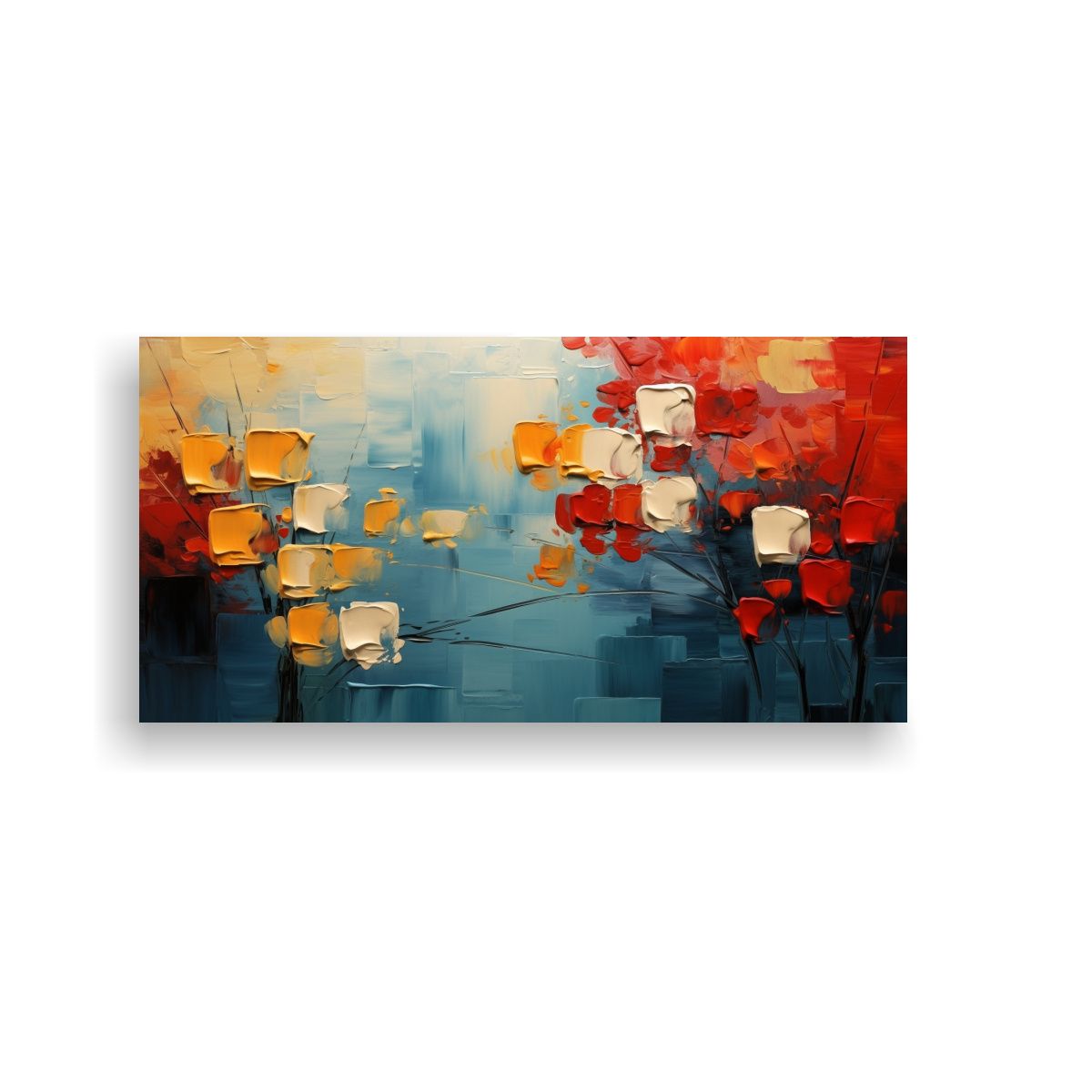 GENERICO - Pintura Abstracta De Líneas Finas En El Bosque 140x70 Cm