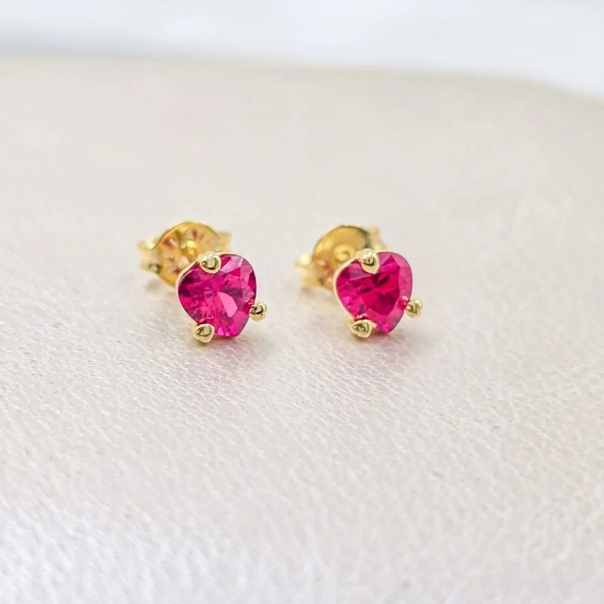 GENERICO - Aros topos corazon oro laminado 18k