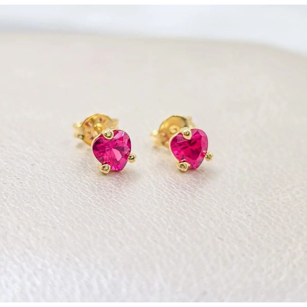 GENERICO - Aros topos corazon oro laminado 18k
