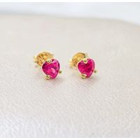 Aros topos corazon oro laminado 18k