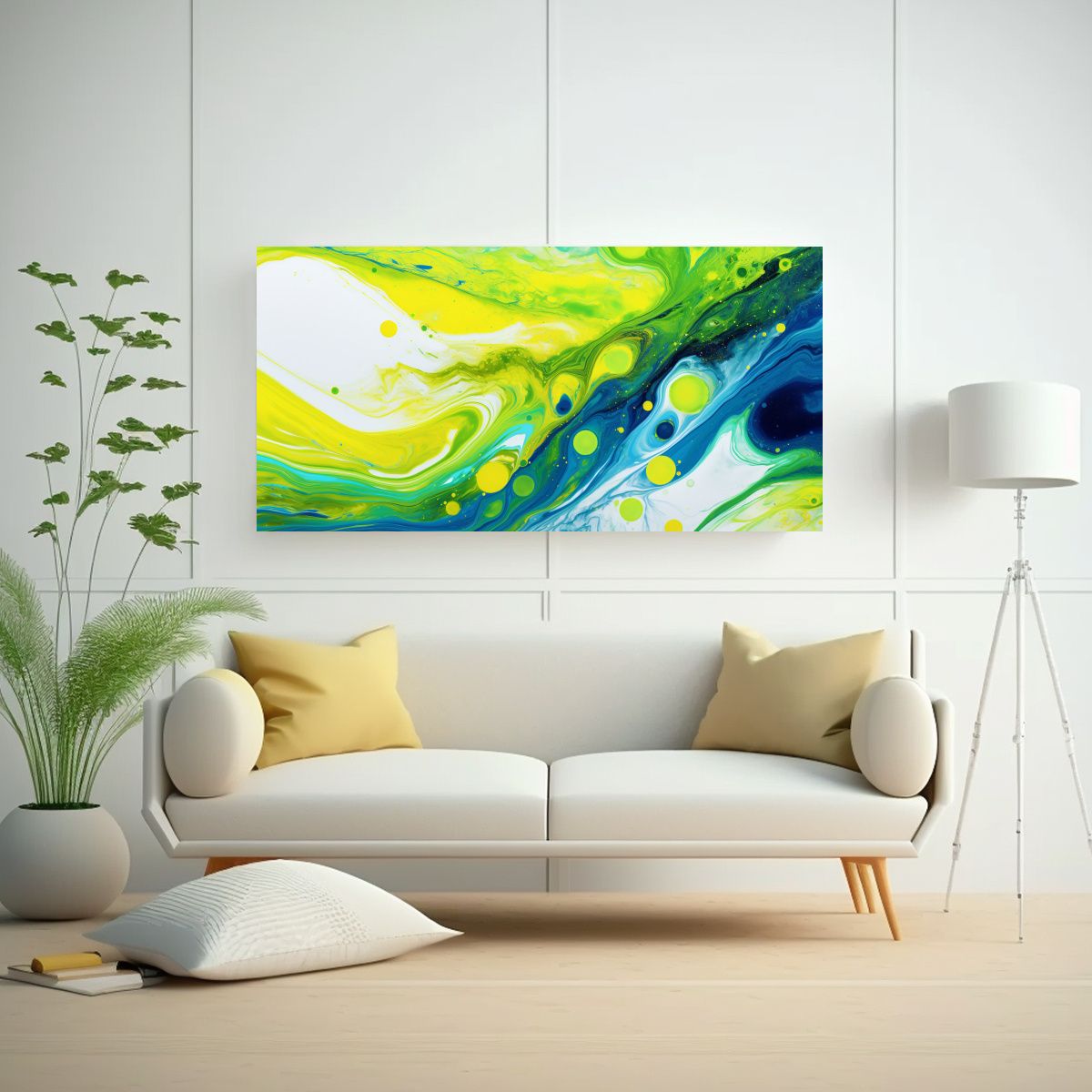 GENERICO - Cuadro Patron Intenso Yellow Green Blue And 120x60 Cm