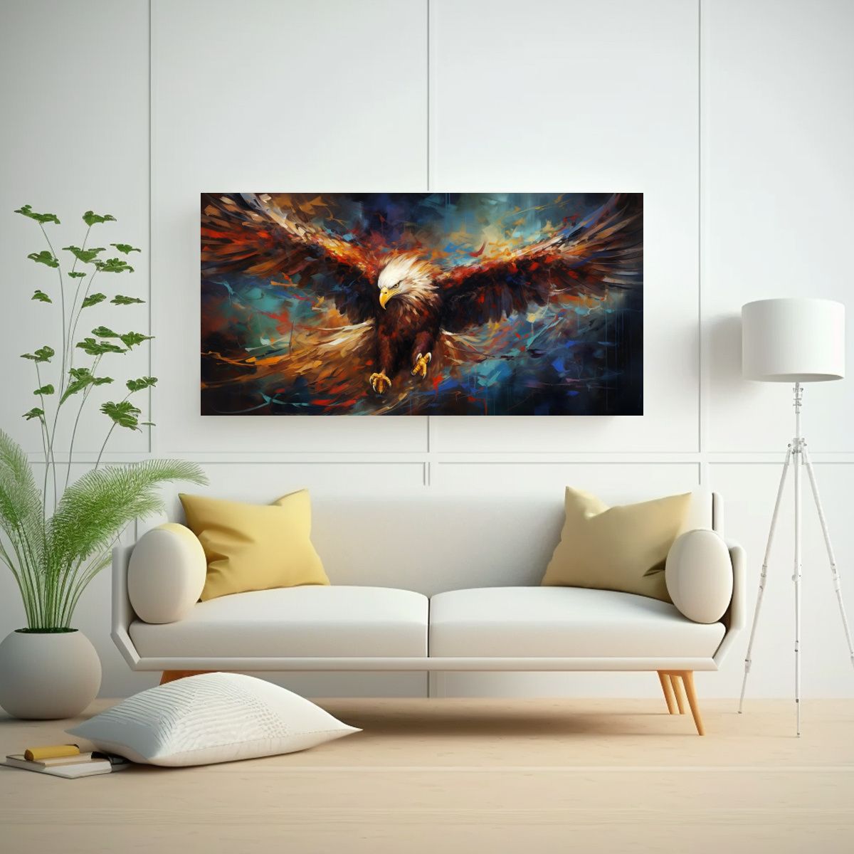 GENERICO - Cuadro Tela Tema Intensidad Vuelo águila 140x70 Cm.