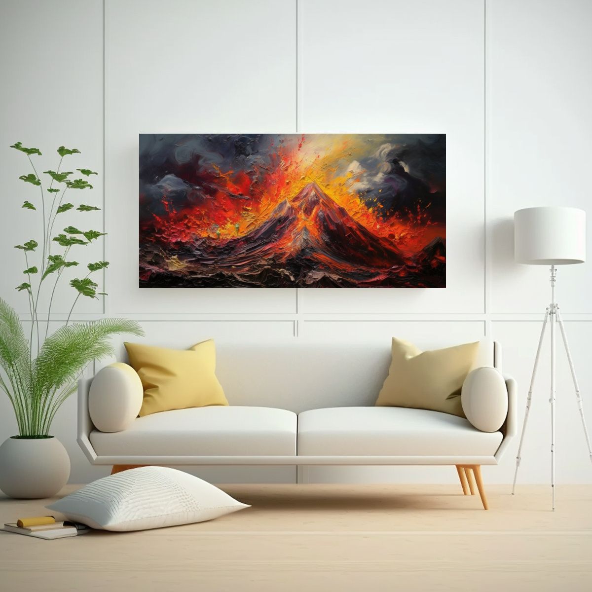 GENERICO - Pinturas Decorativas Con Erupción De Volcanes Y 120x60 Cm
