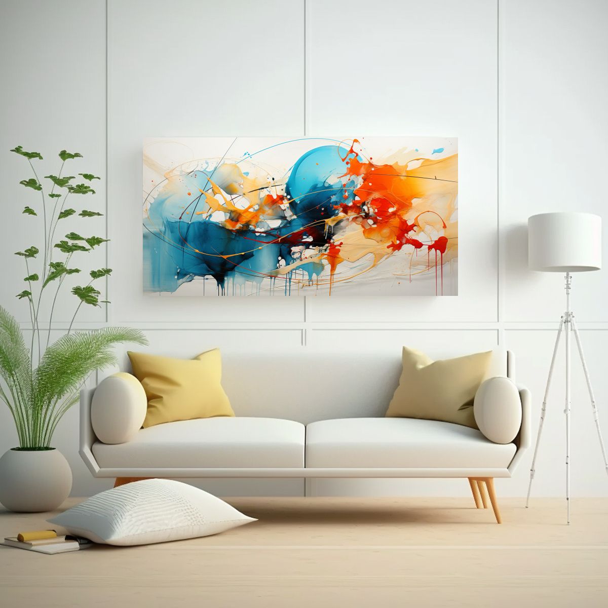 GENERICO - Lienzo Abstracto Con Influencia De Graffiti Para 120x60 Cm