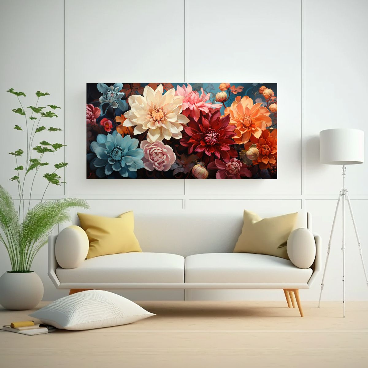 GENERICO - Cuadro Sublimado Luminoso Flores Del Romanticismo 140x70 Cm