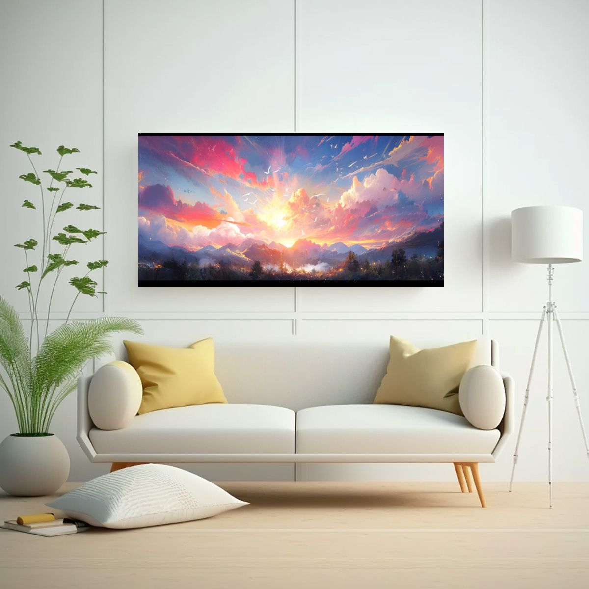 GENERICO - Pinturas Abstractas De Decoración Con Arcoíris 140x70 Cm