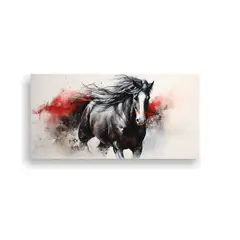 GENERICO - Cuadro Concepto Simple Caballo Shire Acuarela 120x60 Cm