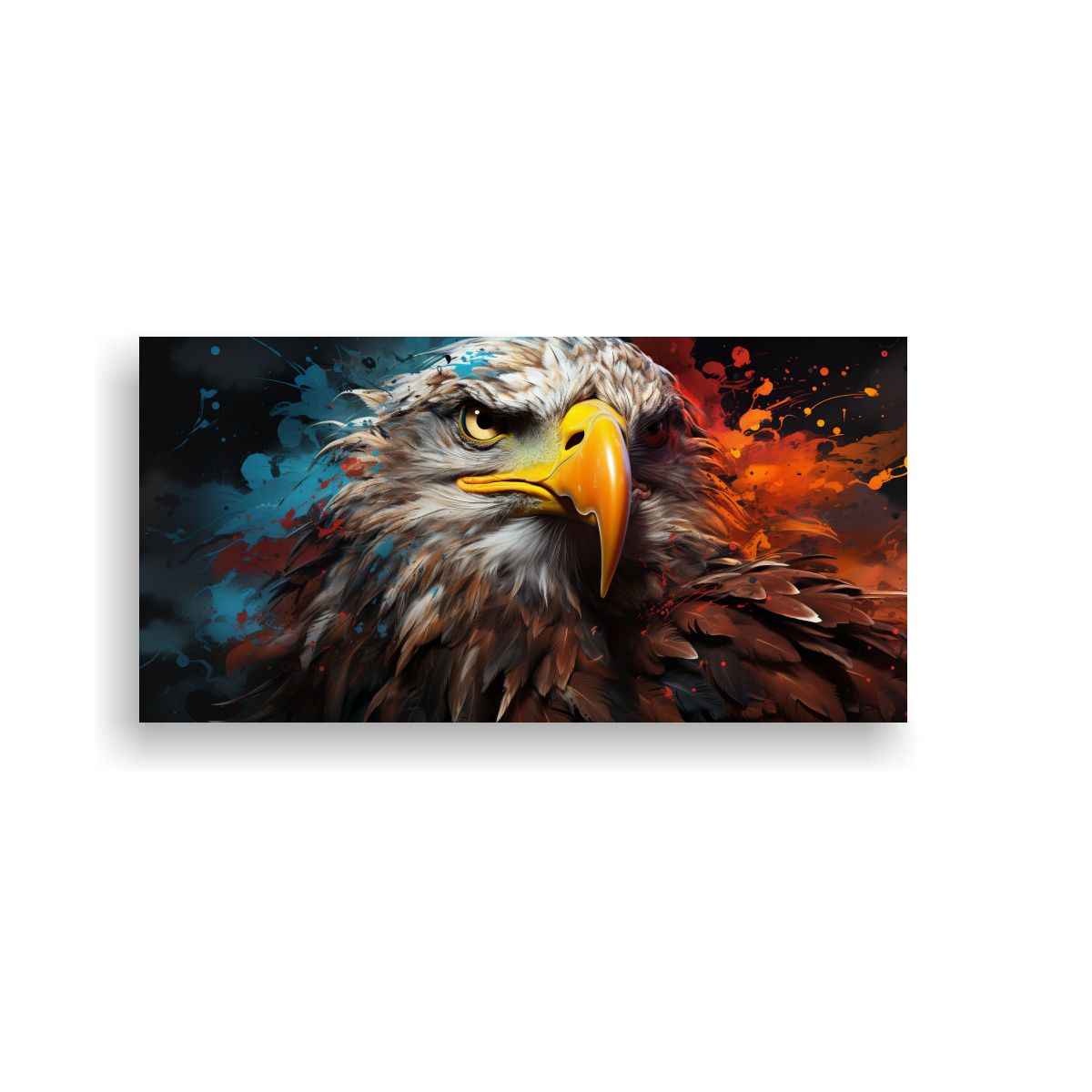 GENERICO - Cuadro Alegre Con Águila En Estilo Acuarela 140x70 Cm
