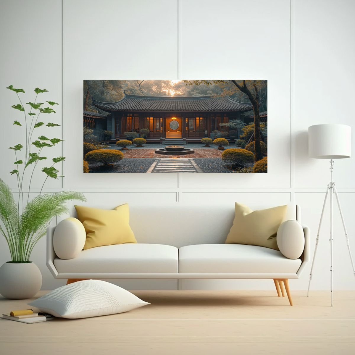 GENERICO - Pintura Decorativa Patio Chino Sereno Y 140x70 Cm