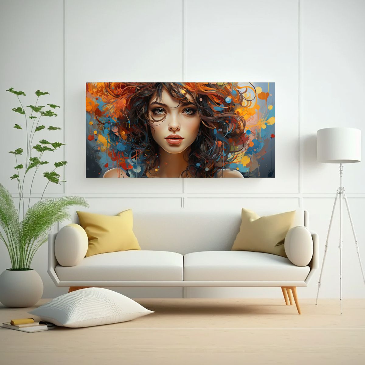 GENERICO - Pintura Impactante De Una Chica Comiendo 140x70 Cm