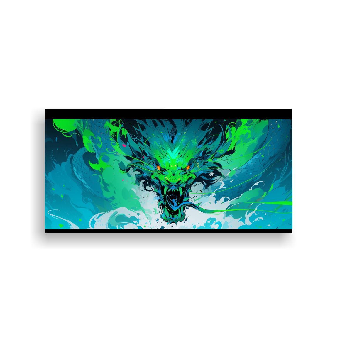 GENERICO - Pinturas Abstractas Juveniles De Dragón En Verde 120x60 Cm