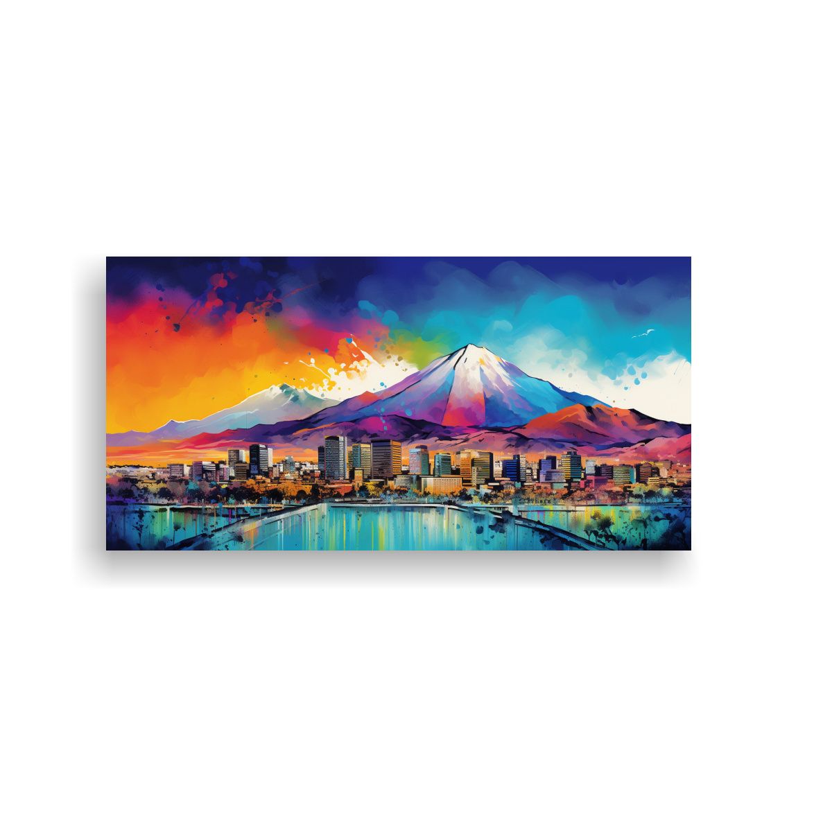 GENERICO - Pintura Decorativa De Santiago City En Chile En 120x60 Cm