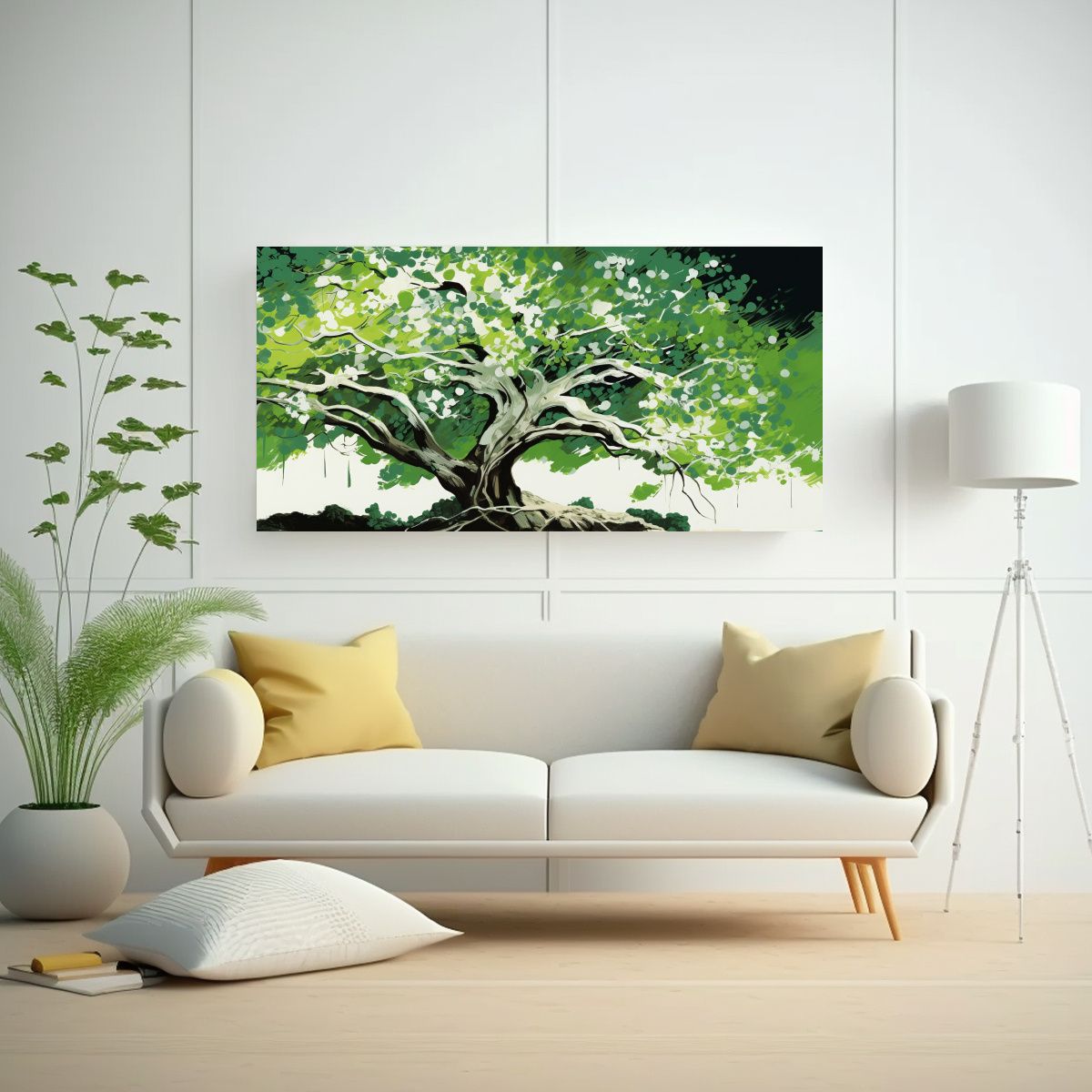 GENERICO - Cuadro Tonos Living Árbol Baniano En Colores 120x60 Cm