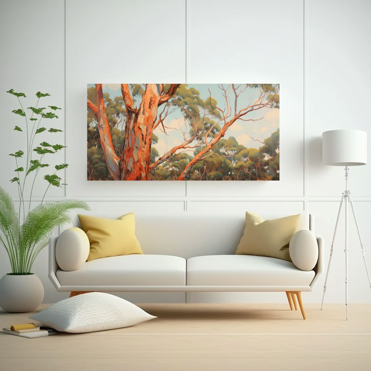 GENERICO - Pintura Abstracta Detallada De Eucalipto Con 120x60 Cm