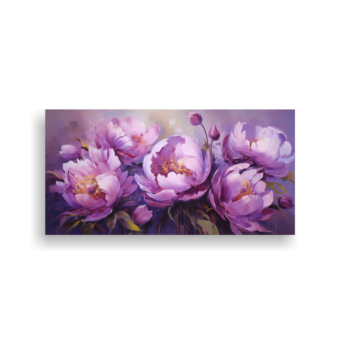 GENERICO - Cuadro Moderno Colores Vibrantes De Peonías 140x70 Cm