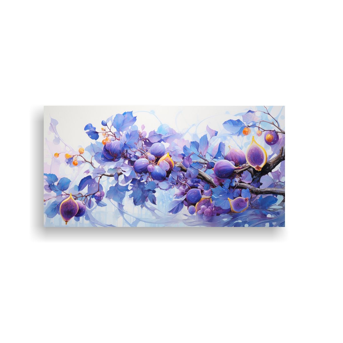 GENERICO - Cuadro Abstracto De Higuera En Morado Y Azul Para 140x70 Cm