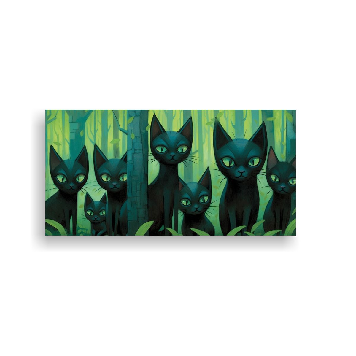 GENERICO - Pintura De Tela Con Lindos Gatos Negros De Tom 140x70 Cm