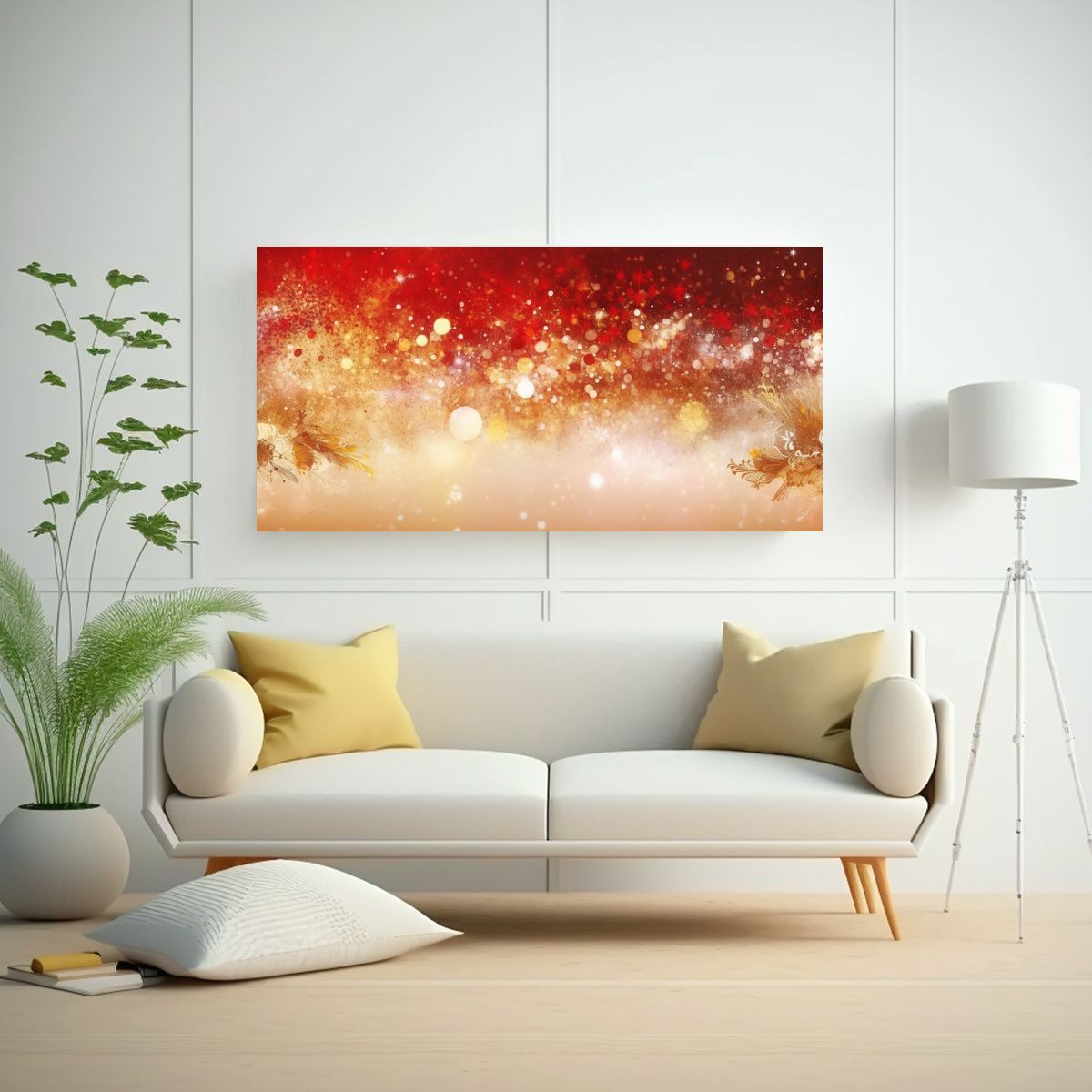 GENERICO - Pinturas De Decoración Con Destellos Blancos 120x60 Cm