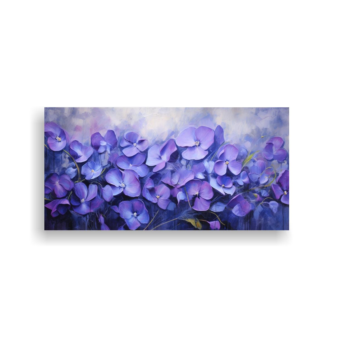 GENERICO - Pintura Abstracta De Flores Violetas En Estilo 140x70 Cm