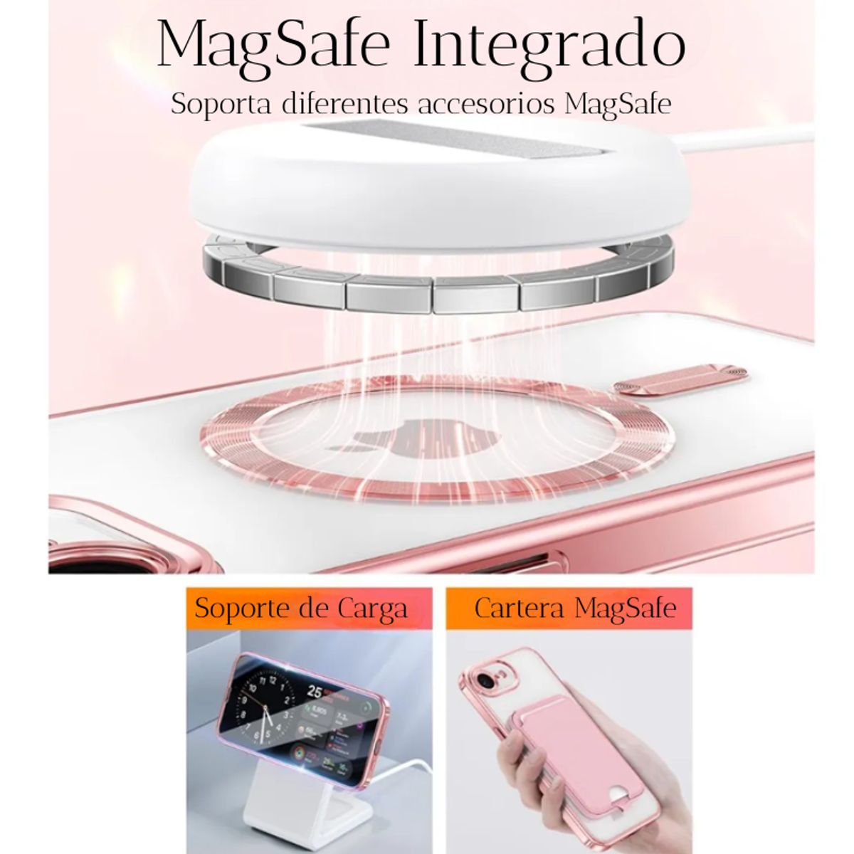 GENERICO - Carcasa Magsafe para iPhone 16E  Colores Rosado