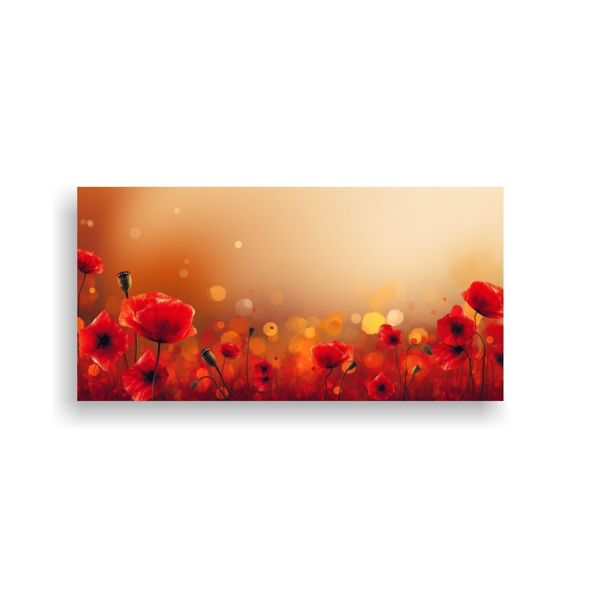 GENERICO - Lienzo Vintage Mural Amapola Roja Por Graves 140x70 Cm