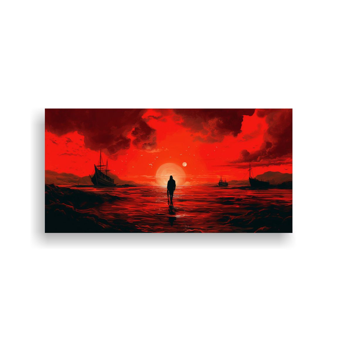 GENERICO - Arte Moderno Cielos Rojos última Esperanza 140x70 Cm