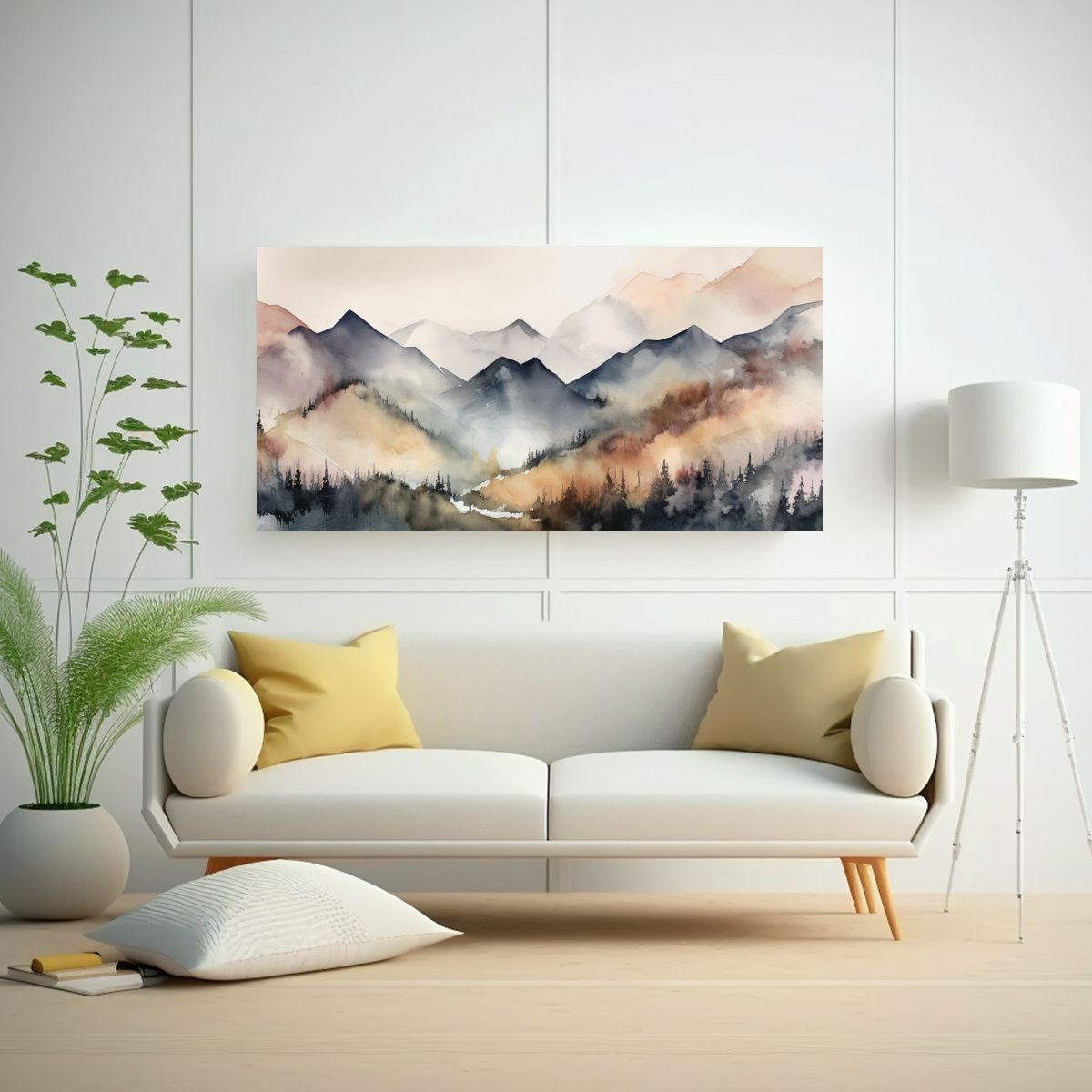 GENERICO - Pinturas Abstractas De Paisajes Montañosos 120x60 Cm