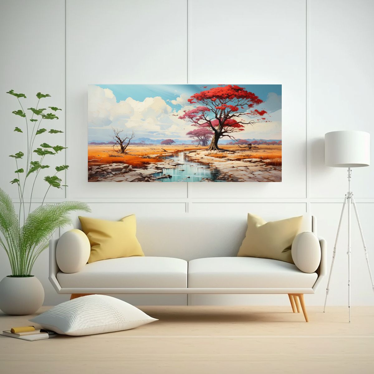 GENERICO - Pinturas Abstractas De árbol De Sabana Y 140x70 Cm.