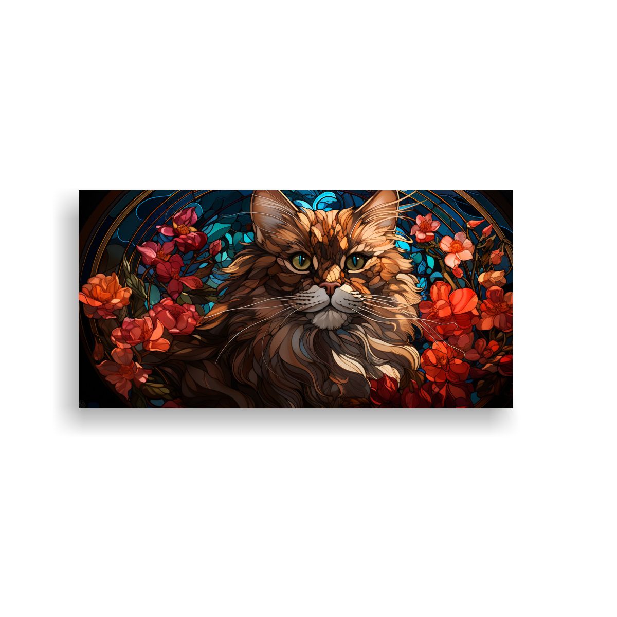 GENERICO - Pintura Digital Estilo Vitral De Ventana Con Gama 120x60 Cm