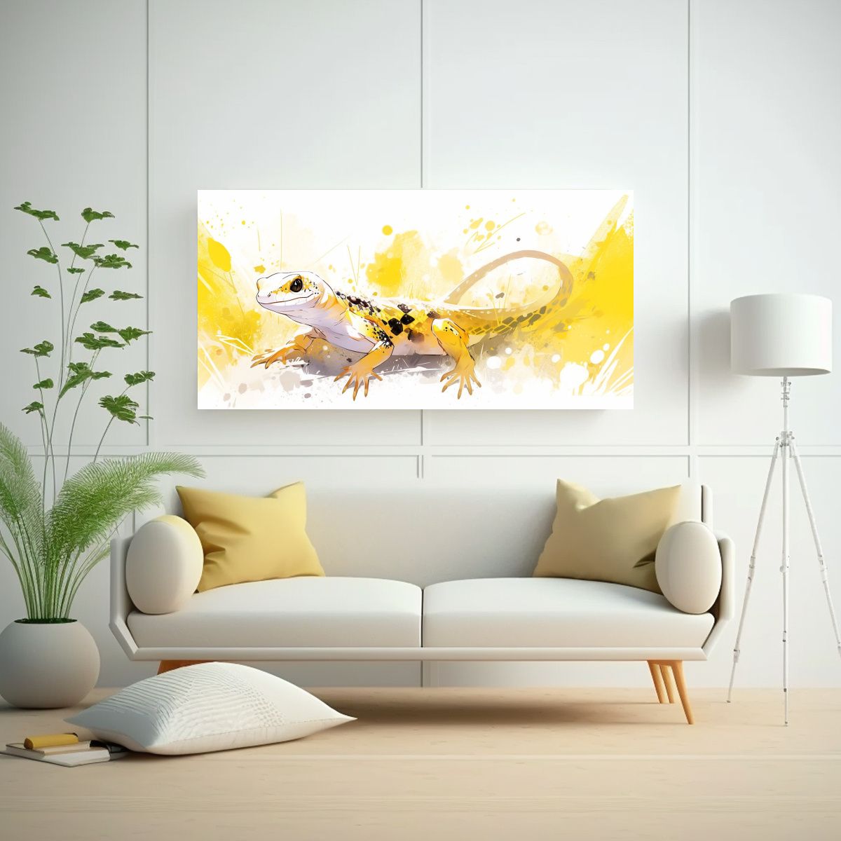 GENERICO - Pinturas Decorativas De Lagartos Amarillos Y 120x60 Cm