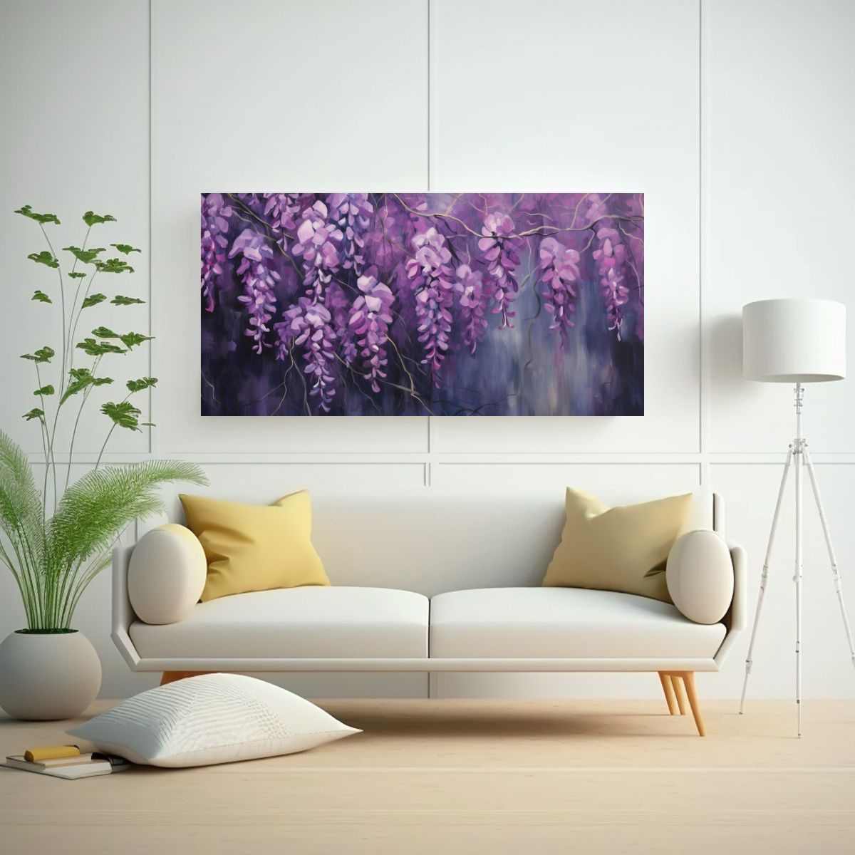 GENERICO - Cuadro Colores Escenario A Wisteria Flores 120x60 Cm