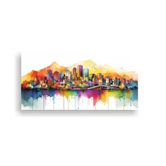 GENERICO - Cuadro Inspirador Duradero De Santiago En Chile 120x60 Cm