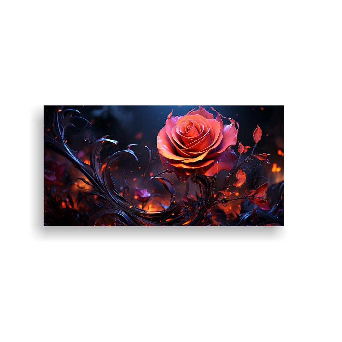 GENERICO - Cuadro Digital Abstracto Minimalista De Una Rosa 140x70 Cm