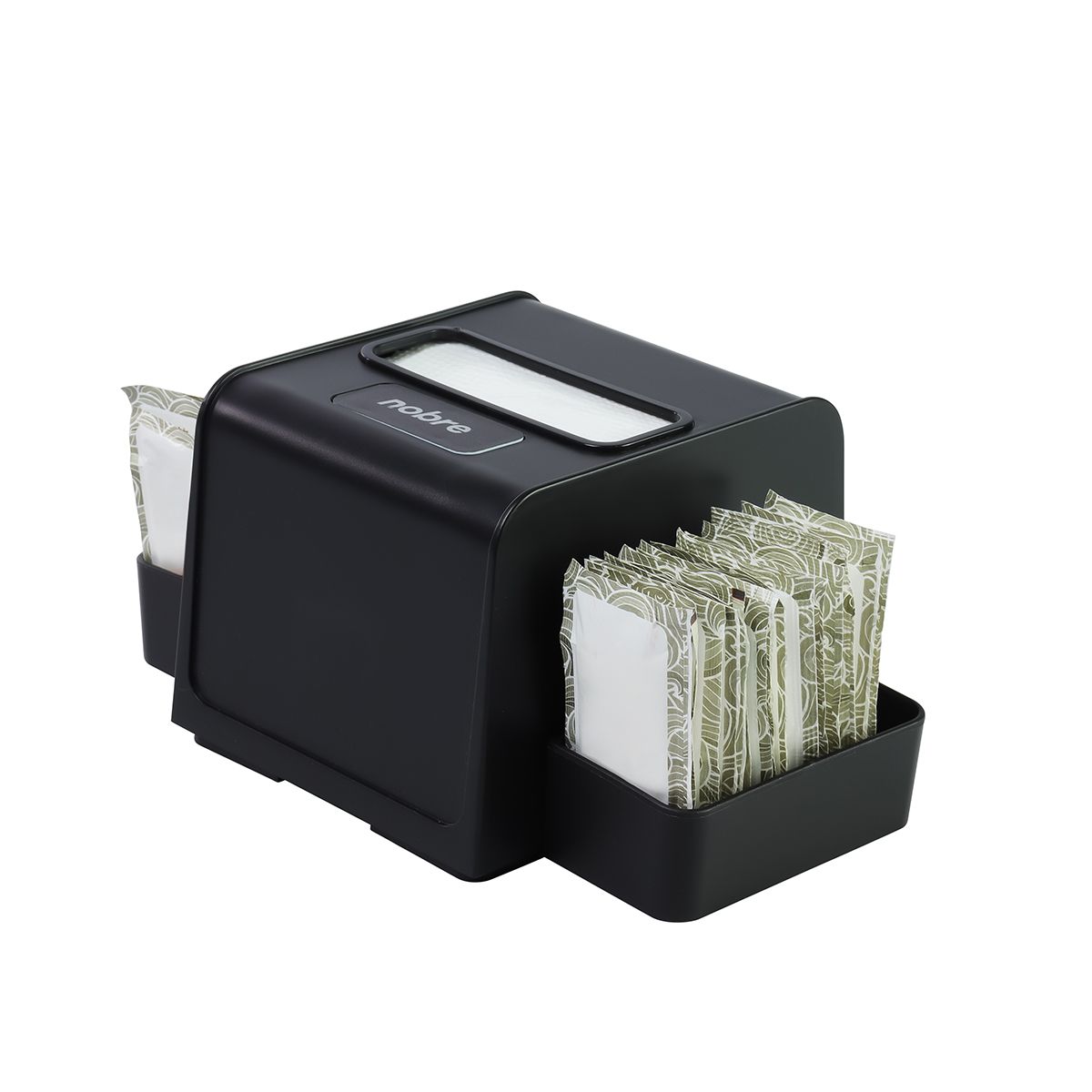 NOBRE - Dispensador de Servilletas Intercaladas con Soporte Negro New Model