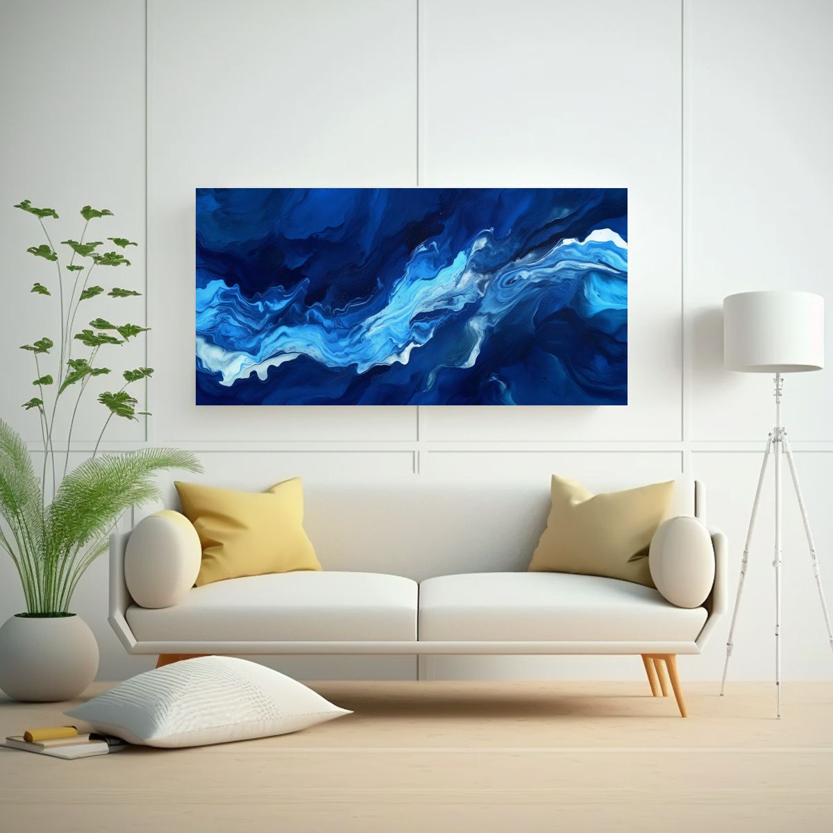 GENERICO - Pinturas Decorativas En Tonos De Azul Marino 140x70 Cm